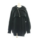【中古】未使用品 ズッカ zucca ドッキング プルオーバー パーカー トレーナー 長袖 ノースリーブ 2点セット M 黒 ブラック /AQ ■OS レディー...