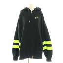 【中古】レディ Rady ジップアップパーカー 裏起毛 蛍光 L 黒 ブラック 黄 イエロー /AT ■OS レディース 【ベクトル 古着】 250620