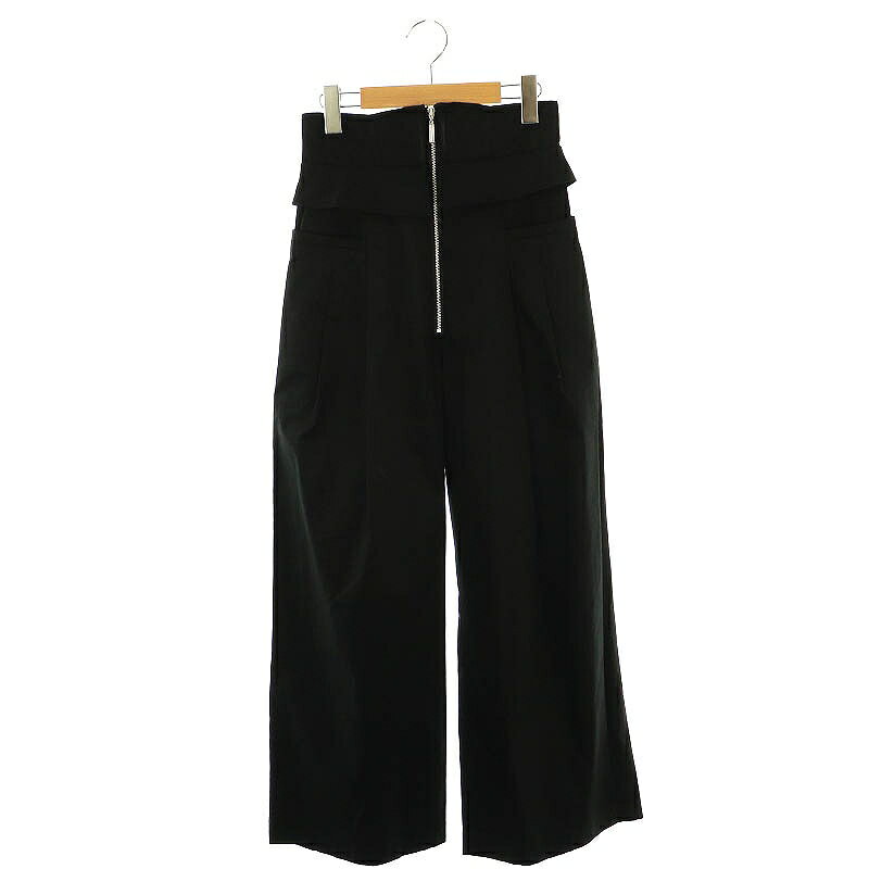 【中古】スナイデル SNIDEL 24SS コルセットデザインパンツ ワイド タック 0 ブラック /DO ■OS レディース 【ベクトル 古着】 250609