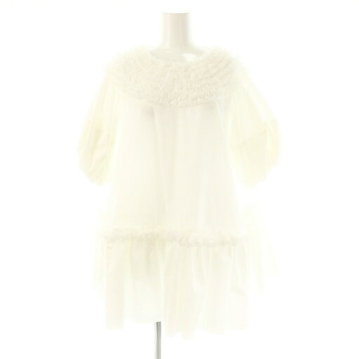 【中古】未使用品 ロージーモンスター Rosy Monster gorgeous mini frill tunic チュニック ブラウス 五分袖 F ホワイト /ES ■OS レディース 【ベクトル 古着】 250624 【中古】未使用品 ロージーモンスター Rosy Monster gorgeous mini frill tunic チュニック ブラウス 五分袖 F ホワイト /ES ■OS レディース 【ベクトル 古着】 250624
