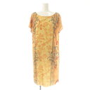 【中古】ヴィヴィアンタム VIVIENNE TAM パワーネット チャイナ ワンピース ひざ丈 0 オレンジ マルチカラー /DF ■OS レディース 【ベクトル 古着】 250612