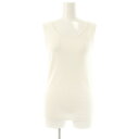 【中古】プラステ PLST 24SS UVカットレーヨンブレンド2WAYタンクトップ ニット カットソー ノースリーブ L ホワイト /DF ■OS レディース 【ベクトル 古着】 250619