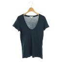 【中古】ジェームスパース JAMES PERSE コットンUネックTシャツ カットソー 半袖 1 紺 /NR ■OS レディース 【ベクトル 古着】 25061...