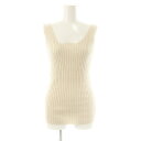 【中古】ドゥーズィエムクラス DEUXIEME CLASSE SHANTI リブタンクトップ ニット カットソー ライトベージュ /DO ■OS レディース 【ベクトル 古着】 250617