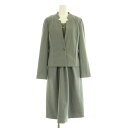 【中古】ローラアシュレイ LAURA ASHLEY セットアップ ジャケット ワンピース ロング ビジュー ストレッチ 9 グレー /MY ■OS レディース 【ベクトル 古着】 250701