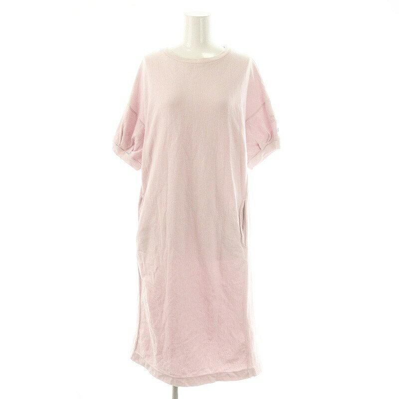 【中古】チャンピオン CHAMPION 半袖 ワンピース ロング M ピンク /ES ■OS レディース 【ベクトル 古着】 250619