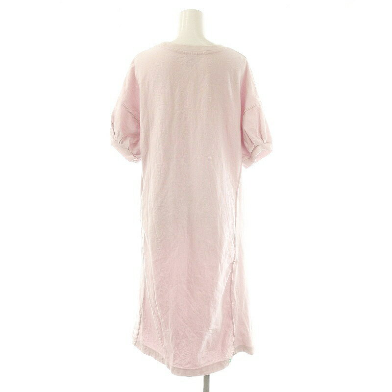 【中古】チャンピオン CHAMPION 半袖 ワンピース ロング M ピンク /ES ■OS レディース 【ベクトル 古着】 250619