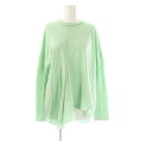 【中古】エンフォルド ENFOLD 25SS ASYMMETRY DRAPE LONG-SLEEVES T-SHIRT Tシャツ カットソー チュニック 38 ミントグリーン /MI ■OS レディース 【ベクトル 古着】 250623