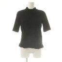 【中古】未使用品 フォクシー FOXEY 25年 Knit Top Romy ニット プルオーバー モックネック 半袖 40 ブラック 45016 /DF ■O...