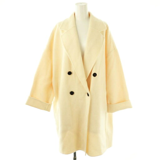 【中古】ミラオーウェン Mila Owen 24AW ワイドシルエットダブルブレストコート チェスター F アイボリー /AQ ■OS ■S レディース 【ベクトル 古着】 250627