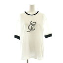 【中古】グレースクラス GRACE Class ラインストーン装飾リンガーTシャツ カットソー 半袖 36 白 ホワイト 黒 ブラック /AT ■OS ■SH ...