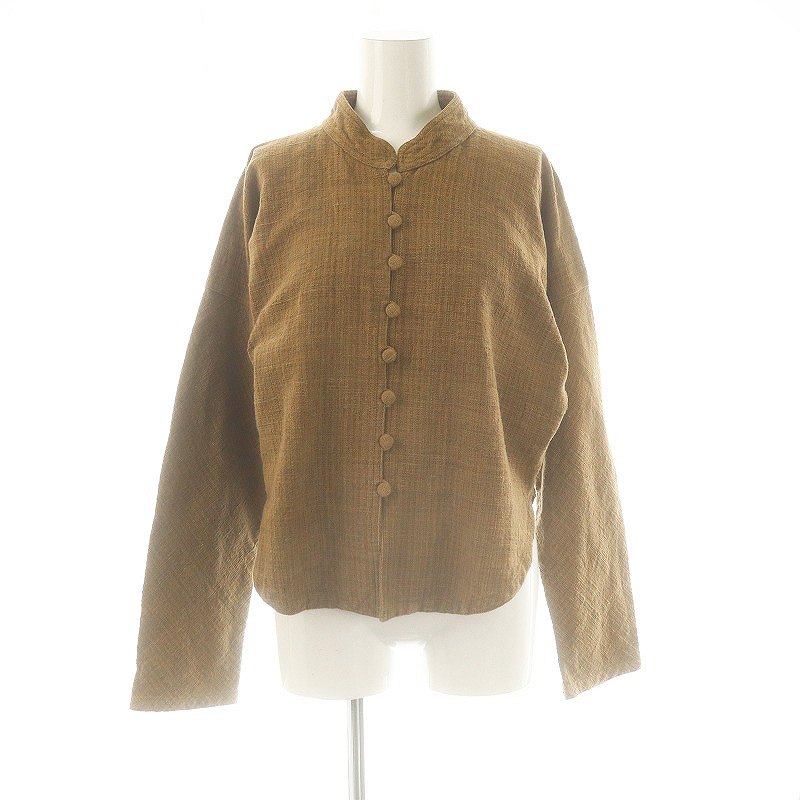 【中古】うさと usaato スタンドカラーシャツジャケット ブラウン /ES ■OS ■SH レディース 【ベクトル 古着】 250627