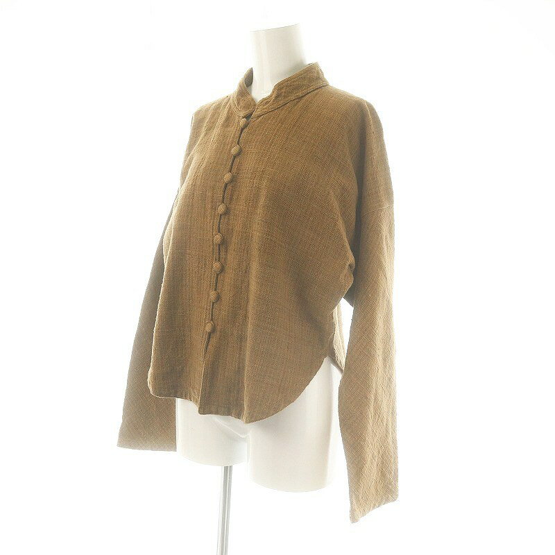 【中古】うさと usaato スタンドカラーシャツジャケット ブラウン /ES ■OS ■SH レディース 【ベクトル 古着】 250627