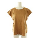 【中古】パシオーネ PASSIONE コットン フレンチスリーブTシャツ カットソー 38 キャメル /DF ■OS レディース 【ベクトル 古着】 25070...