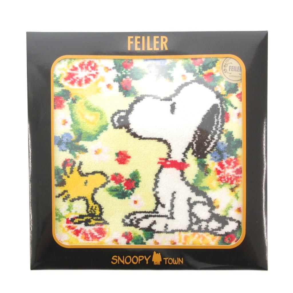 【中古】未使用品 フェイラー FEILER × スヌーピー Snoopy PEANUTS ミックスフルーツ ハンカチ ハンドタオル シュニール織 黄 イエロー /FT レディース 【ベクトル 古着】 250813のサムネイル