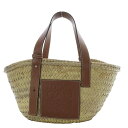 【中古】ロエベ LOEWE バスケットバッグ スモール BASKET SMALL BAG かごバッグ ハンドバッグ ヤシの葉×カーフ ナチュラル/タン /YO4 ■OH レディース 【ベクトル 古着】 250701