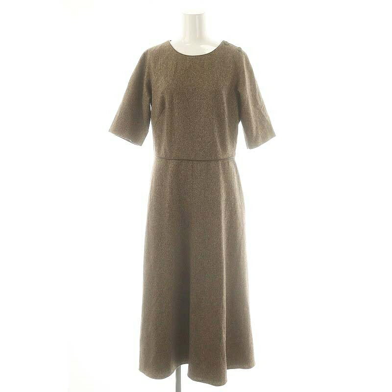 【中古】アニエスベー agnes b. ウール シルク混 ワンピース 38 ブラウン /CX ■OS レディース 【ベクトル 古着】 250701