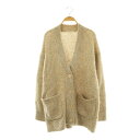 【中古】ヌキテパ NE QUITTEZ PAS! Alpaca Lurex Cardigan カーディガン Vネック ベージュ ゴールド色 /DO ■OS レディース 【ベクトル 古着】 250703
