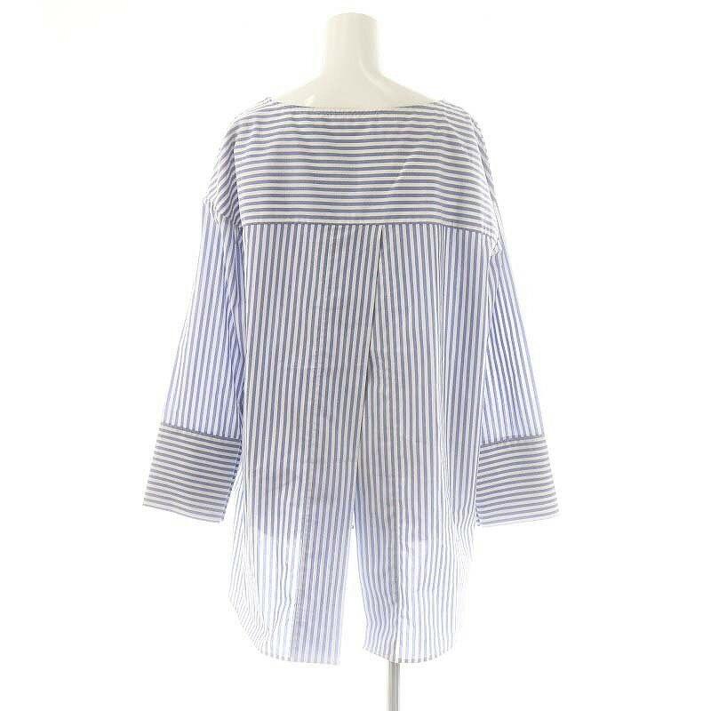 【中古】フロムファーストミュゼ from first musee ストライプ柄プルオーバートップス チュニック 長袖 F 青 ブルー 白 ホワイト /AT ■OS レディース 【ベクトル 古着】 250702