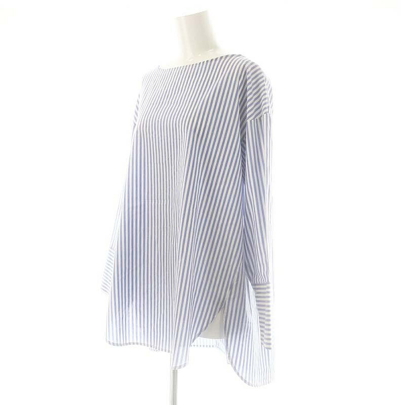 【中古】フロムファーストミュゼ from first musee ストライプ柄プルオーバートップス チュニック 長袖 F 青 ブルー 白 ホワイト /AT ■OS レディース 【ベクトル 古着】 250702