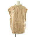【中古】アフタヌーンティーワードローブ AFTERNOONTEA WARDROBE ニット ベスト プルオーバー ハイネック M-L ベージュ /MI ■OS ...