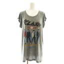 【中古】ミュージアムニュー museum neu neu v スタッズロックTシャツ カットソー フレンチスリーブ グレー /HK ■OS レディース 【ベクト...