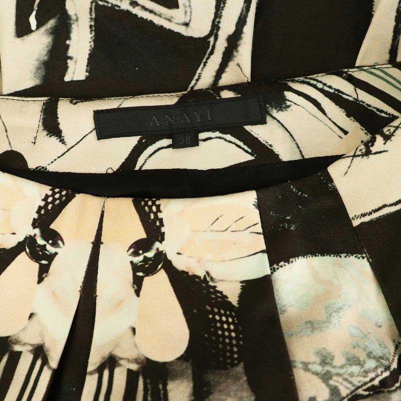 【中古】アナイ ANAYI 総柄 スカート タック 膝丈 38 ブラック /MY ■OS レディース 【ベクトル 古着】 250712 3