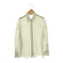 【中古】セオリーリュクス theory luxe 24AW DOUBLE STRIPE SALLY ストライプ シャツ 長袖 38 オフホワイト ブラック /DF ■OS レディース 【ベクトル 古着】 250704