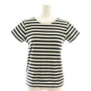 【中古】アニエスベー agnes b. コットンボーダークルーネックTシャツ 半袖 1 ブラック ホワイト /HK ■OS ■SH レディース 【ベクトル 古着...