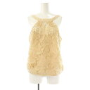 【中古】ビーシービージーマックスアズリア BCBGMAXAZRIA レースキャミソール 刺繍 S ベージュ /AT ■OS ■SH レディース 【ベクトル 古着】 250709