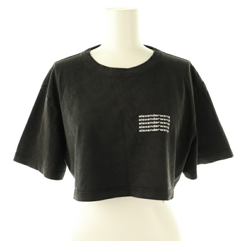 【中古】アレキサンダーワン ALEXANDER WANG ロゴクロップドTシャツ XS 黒 /MI ■OS レディース 【ベクトル 古着】 250711のサムネイル