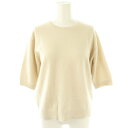 【中古】エブール ebure High Gauge Cashmere Knit Pullover ニット セーター プルオーバー 五分袖 ベージュ /CX ■OS レディース 【ベクトル 古着】 250710