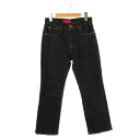 【中古】レッドカード RED CARD Marmalade Midrise Semi Flare デニムパンツ ジーンズ 22 ブラック /DF ■OS レディ...
