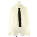 【中古】ジルバイジルスチュアート JILL by JILLSTUART ネクタイツキソデタッククレリックシャツ FR オフホワイト ブラック /DO ■OS レディース 【ベクトル 古着】 250711