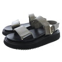 【中古】サクラ SAKULA ベルクロサンダル ストラップ レザー 37 黒 ブラック グレージュ /SR22 レディース 【ベクトル 古着】 250730