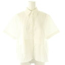 【中古】キャバン CABaN 24SS タイプライターダブルクロス アシンメトリックフリルシャツ 半袖 F ホワイト /DF ■OS レディース 【ベクトル 古...