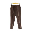 【中古】ヨリ yori サラサラハンサムパンツ テーパード タック 36 茶 ブラウン /AT ■OS レディース 【ベクトル 古着】 250722