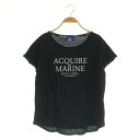 【中古】ブルーレーベルクレストブリッジ BLUE LABEL CRESTBRIDGE ロゴプリントTシャツ カットソー 半袖 38 ブラック /MY ■OS レ...