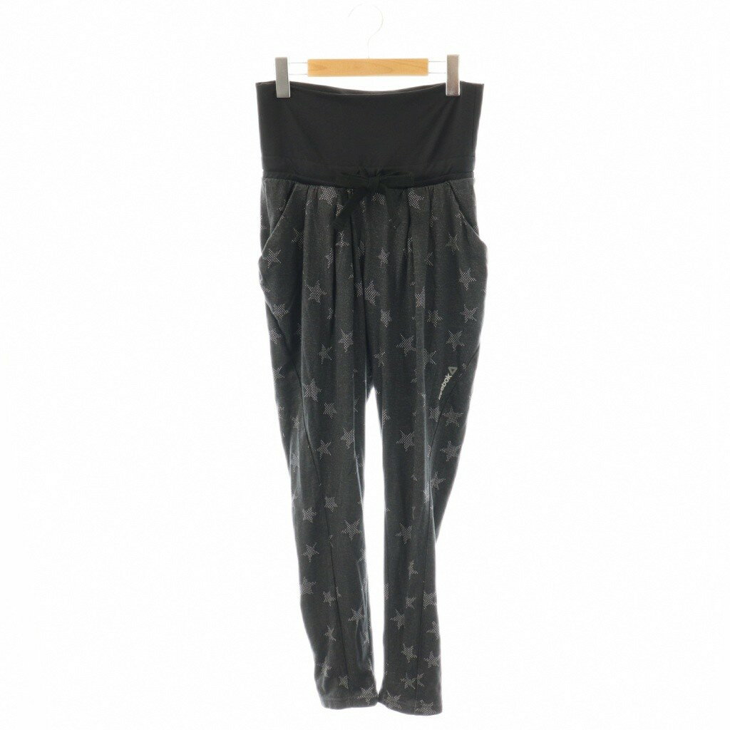 【中古】リーボック Reebok スタープリントレギンスパンツ イージー S ブラック /HK ■OS レディース 【ベクトル 古着】 250826(4.0)