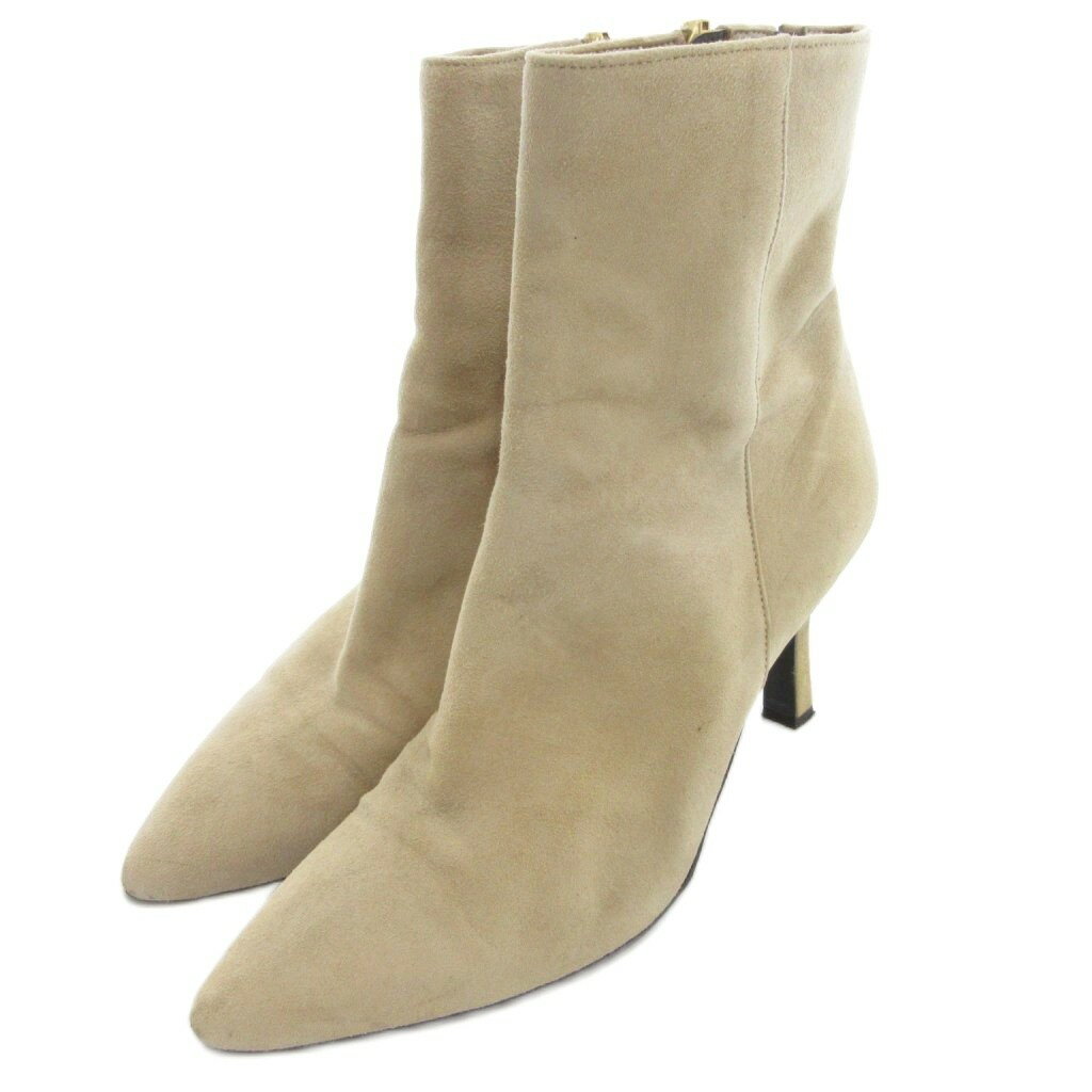 【中古】モードエジャコモ Mode et Jacomo ショートブーツ スエード ポインテッドトゥ 22.5cm ベージュ..