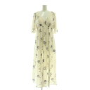 【中古】ジェラートピケ gelato pique 24SS 母の日 ローズ柄カップインワンピース ミモレ ロング 半袖 0 白 ホワイト /AT ■OS レディ...