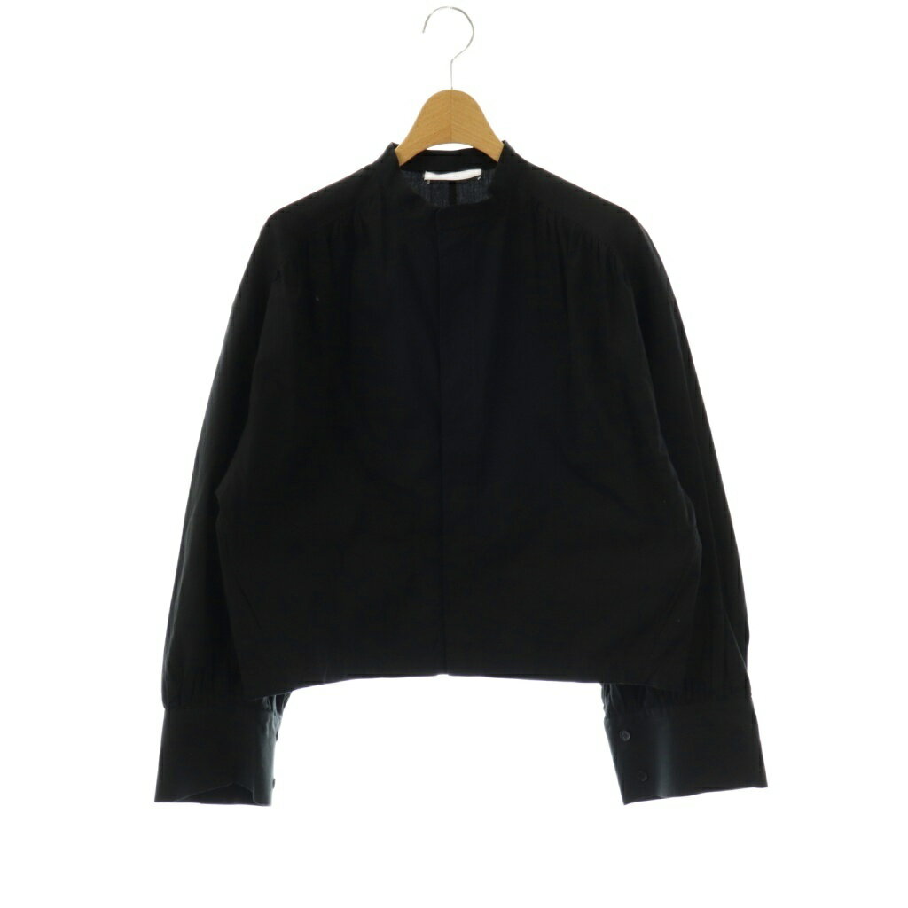 【中古】アストラット ASTRAET OX ギャザーボリュームスリーブブラウス 長袖 ブラック /DO ■OS レディ..