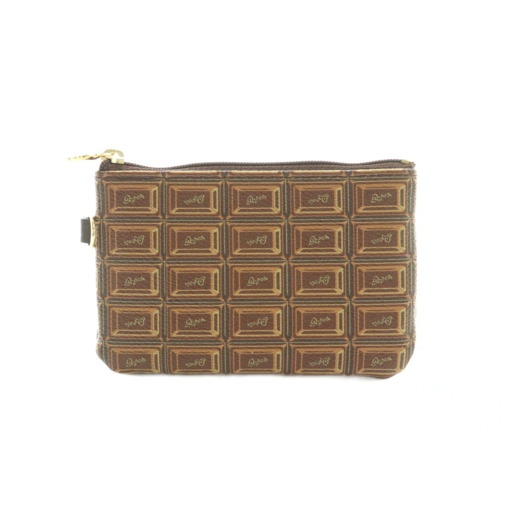 【中古】キューポット Q-POT ビターチョコレート カードケース 総柄 茶 /MI ■OS レディース 【ベクトル 古着】 251008