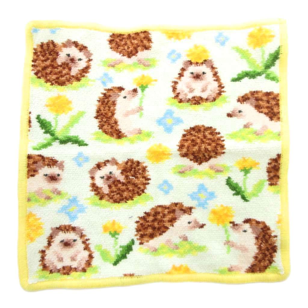 【中古】ラブラリーバイフェイラー LOVERARY BY FEILER チクチクハリネズミ タオルハンカチ ハンドタオル アニマル柄 花柄 黄 イエロー 緑 グリーン /GV レディース 【ベクトル 古着】 251108