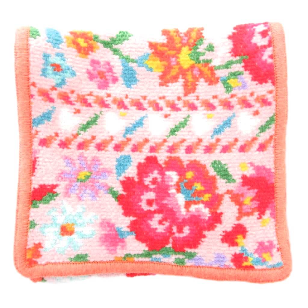 【中古】フェイラー FEILER ラブラリーバイ 美品 ハンカチポーチ 総柄 チロリアンフラワー 花柄 シュニール織 ピンク /AE レディース 【ベクトル 古着】 251107