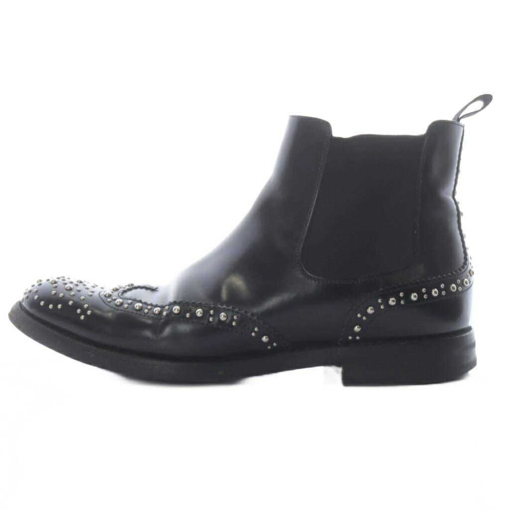 【中古】チャーチ church's KETSBY MET スタッズ チェルシーブーツ ショート 36 黒 ブラック /SR レデ..