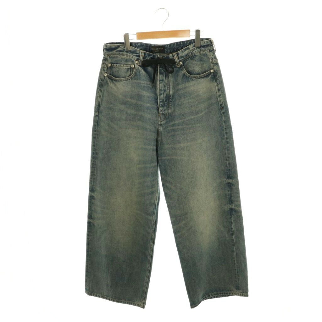 【中古】バレンシアガ BALENCIAGA 24SS OVERSIZE BAGGY DENIM PANTS デニムパンツ ワイド バギー XXS ブルー /HK...