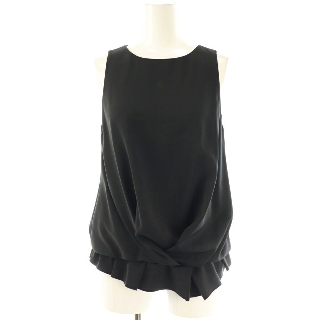 【中古】フォクシーニューヨーク FOXEY NEW YORK スフレパウダーストレッチブラウス 38 ブラック 32090..
