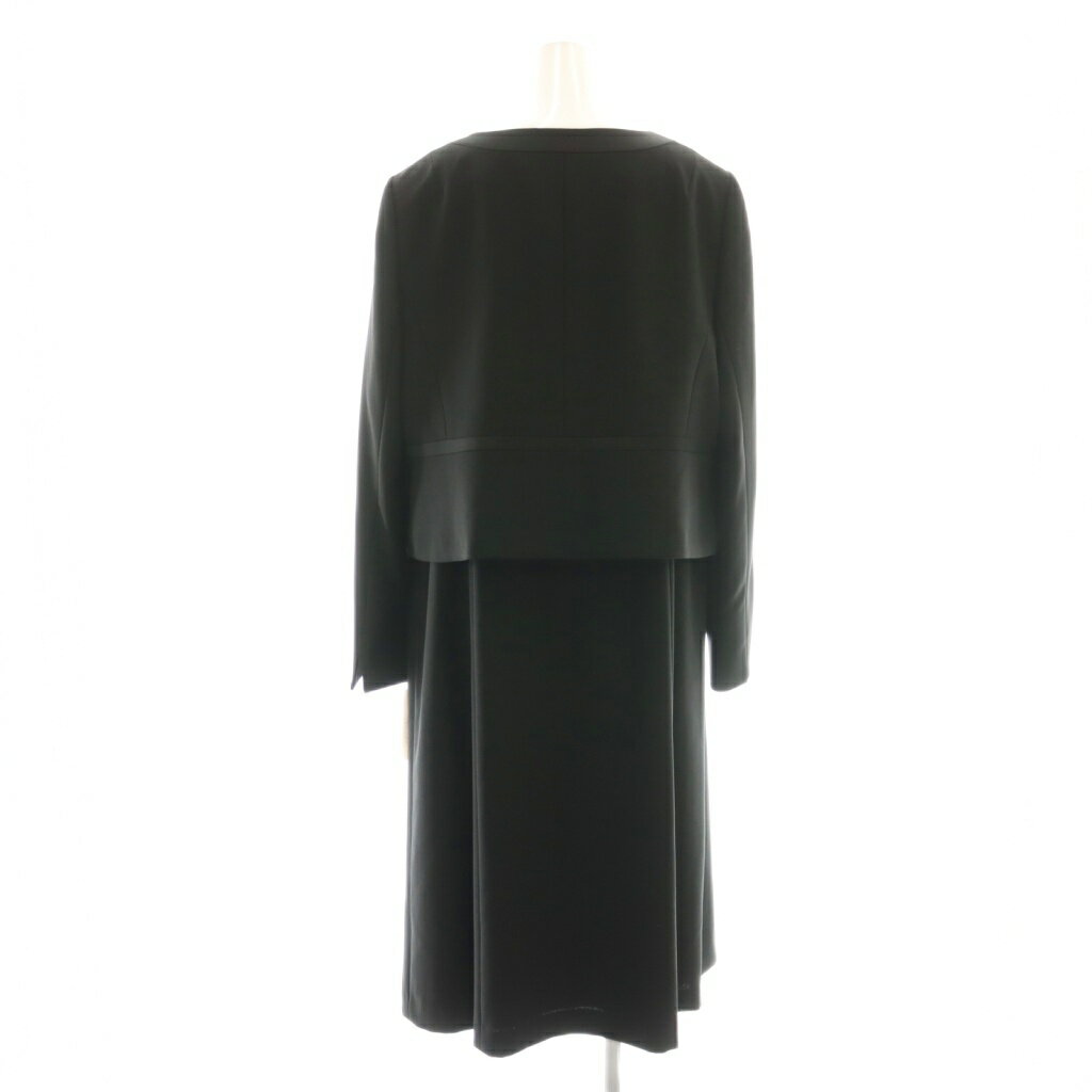 【中古】ソワールペルルバイアキラナカ SOIR PERLE 東京ソワール ブラックフォーマル ワンピース ジャケット 二点セット 大きいサイズ 17 ブラック /CX ■OS レディース 【ベクトル 古着】 251010