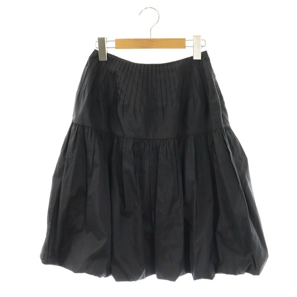 【中古】ルネ Rene シルク バルーンスカート 膝丈 34 ネイビー /HK ■OS レディース 【ベクトル 古着】 251020